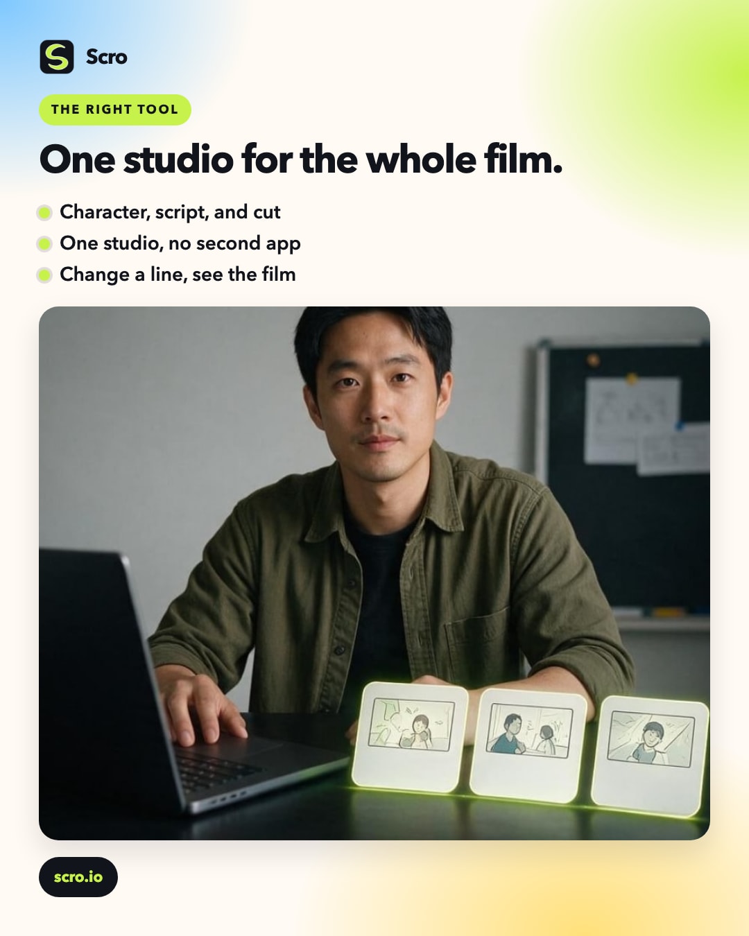 One studio for the whole film.